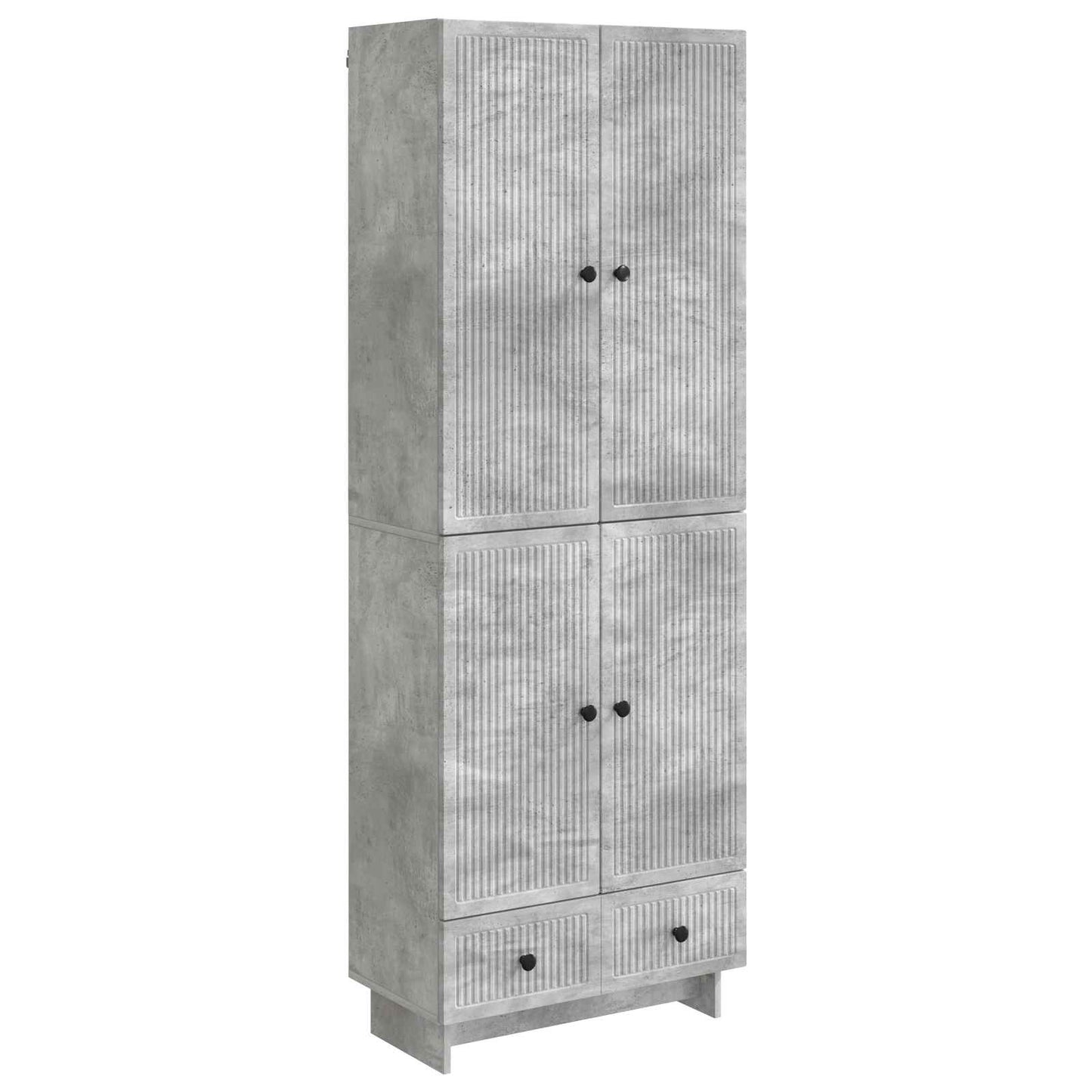 Skapsett 2 pcs Betonggrå 66 x 34,5 x 95 cm Konstruert tre
