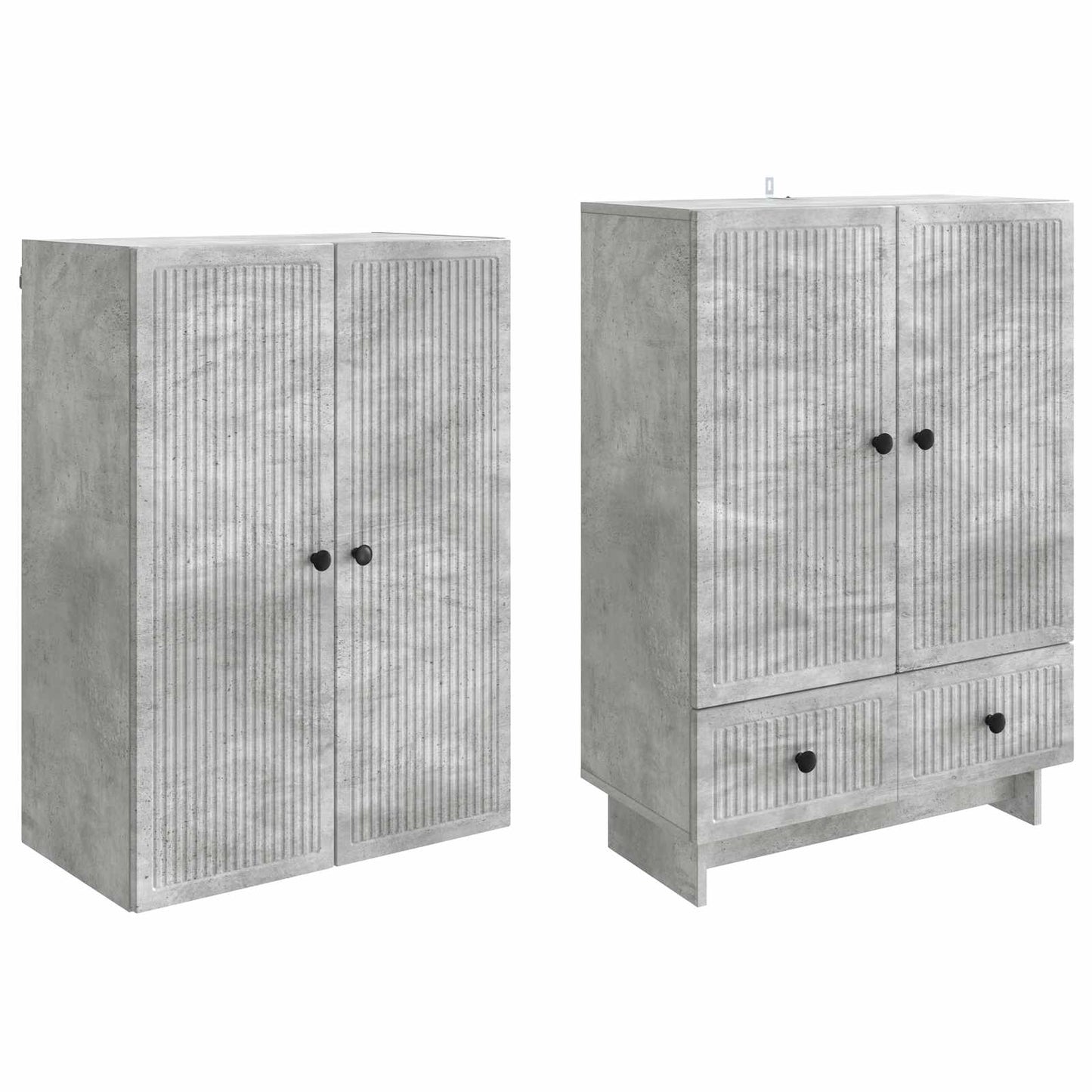 Skapsett 2 pcs Betonggrå 66 x 34,5 x 95 cm Konstruert tre