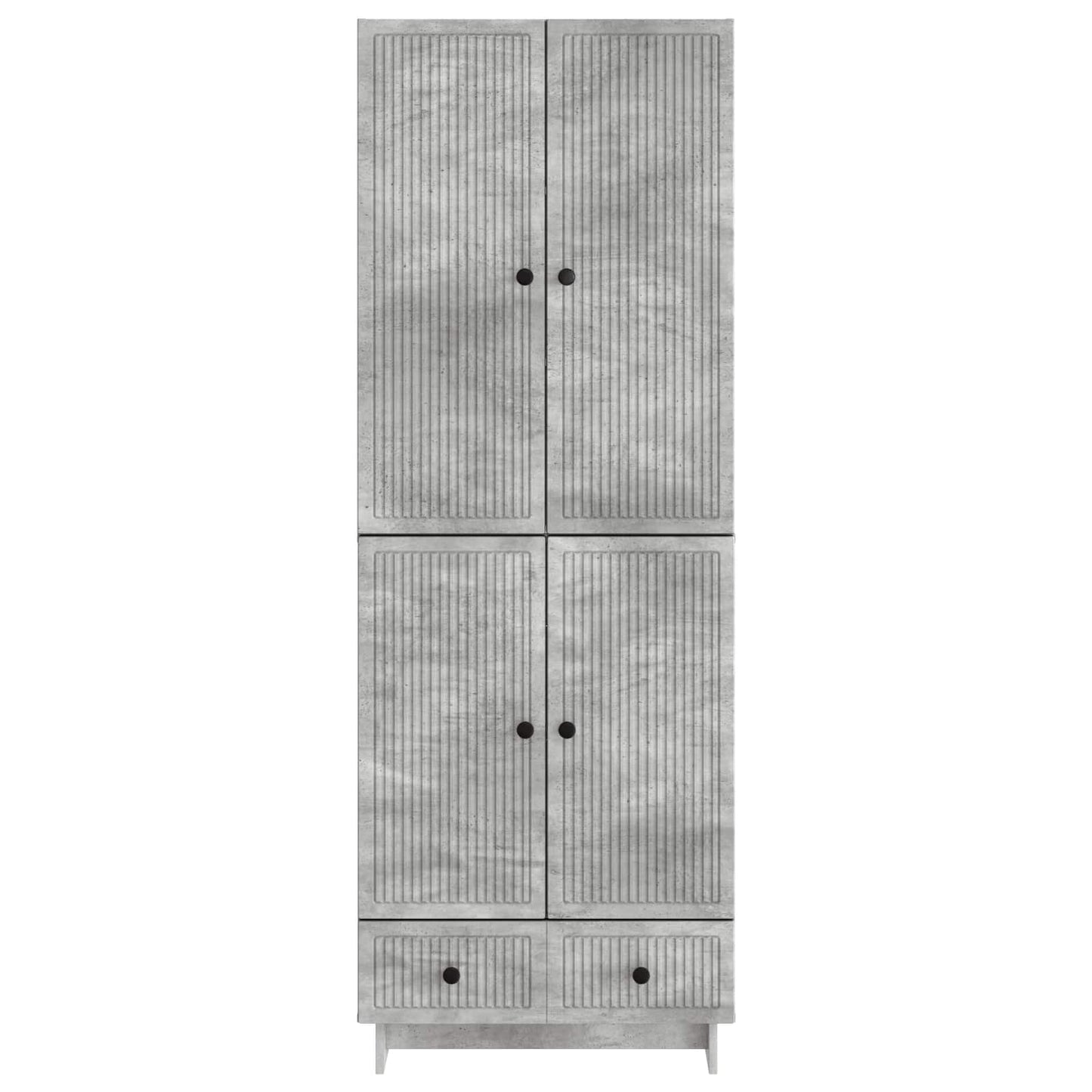Skapsett 2 pcs Betonggrå 66 x 34,5 x 95 cm Konstruert tre