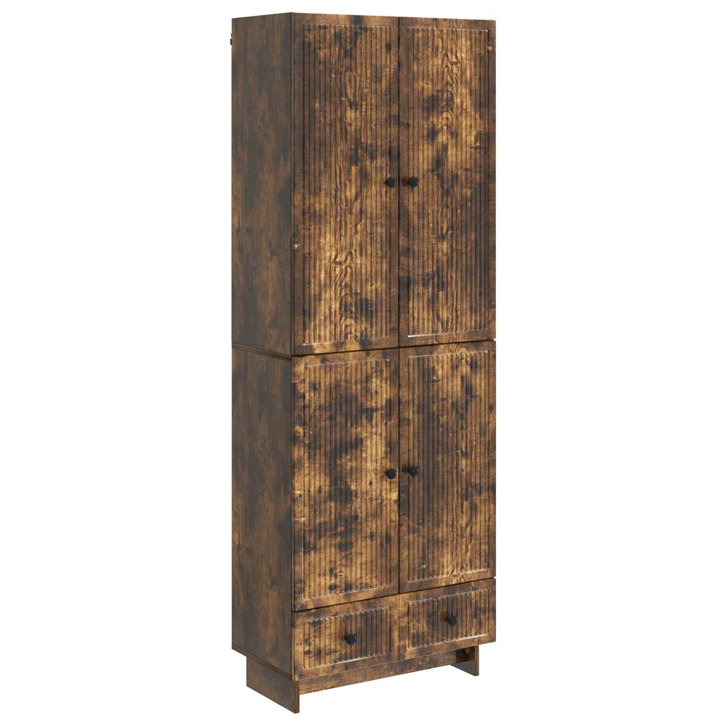 Skapsett 2 pcs Røkt Eik 66 x 34,5 x 95 cm Konstruert tre