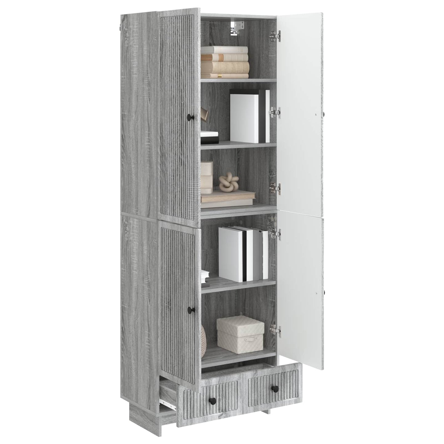 Skapsett 2 pcs Grå Sonoma 66 x 34,5 x 95 cm Konstruert tre