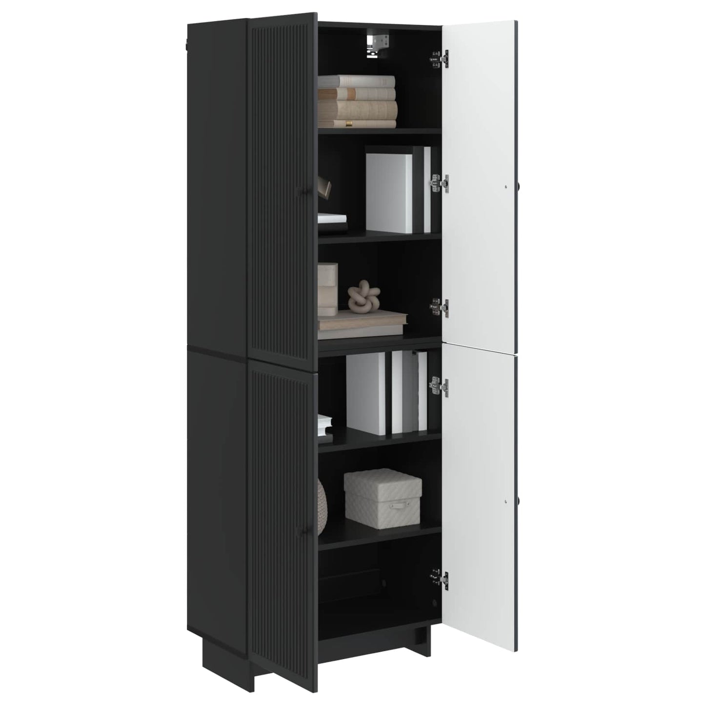 Skapsett 2 pcs Svart 66 x 34,5 x 90 cm Konstruert tre