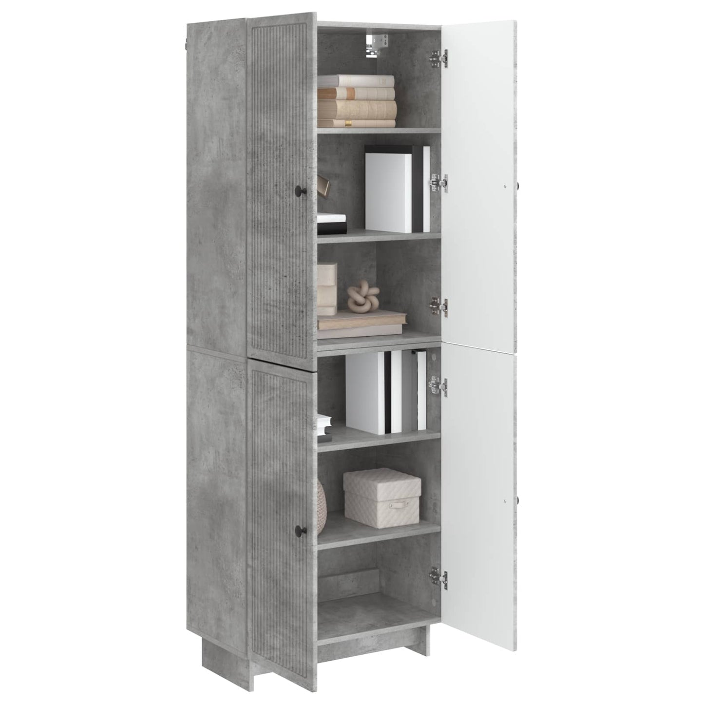 Skapsett 2 pcs Betonggrå 66 x 34,5 x 90 cm Konstruert tre