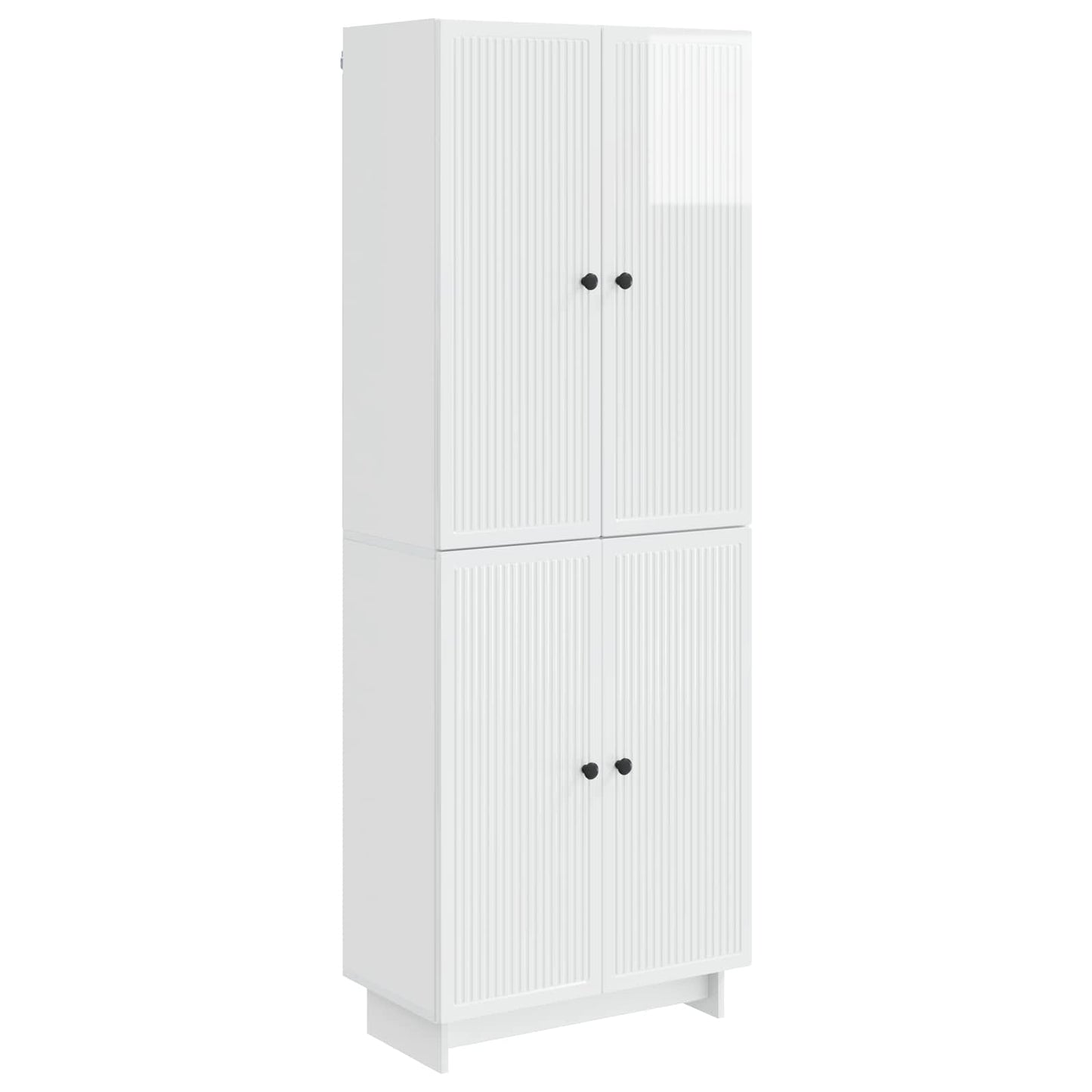 Skapsett 2 pcs Høgglans hvit 66 x 34,5 x 90 cm Konstruert tre