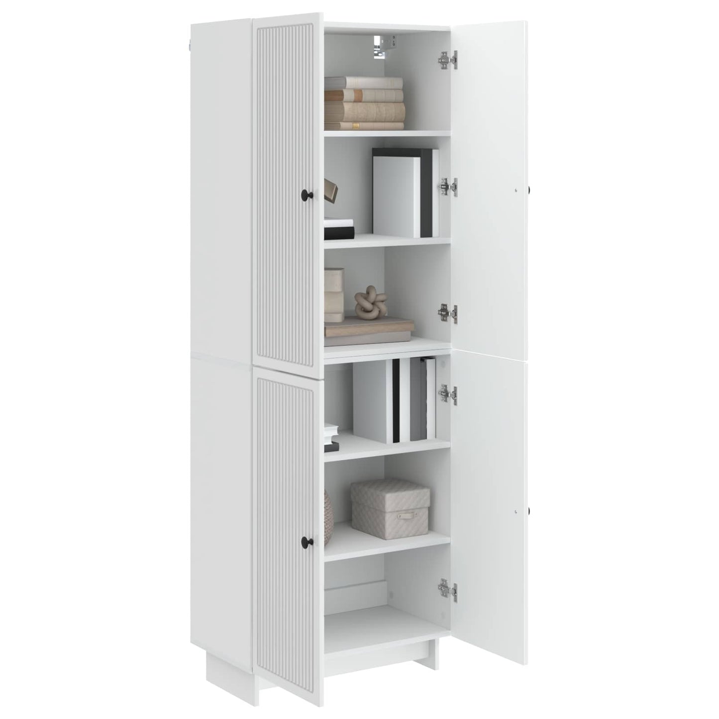 Skapsett 2 pcs Høgglans hvit 66 x 34,5 x 90 cm Konstruert tre