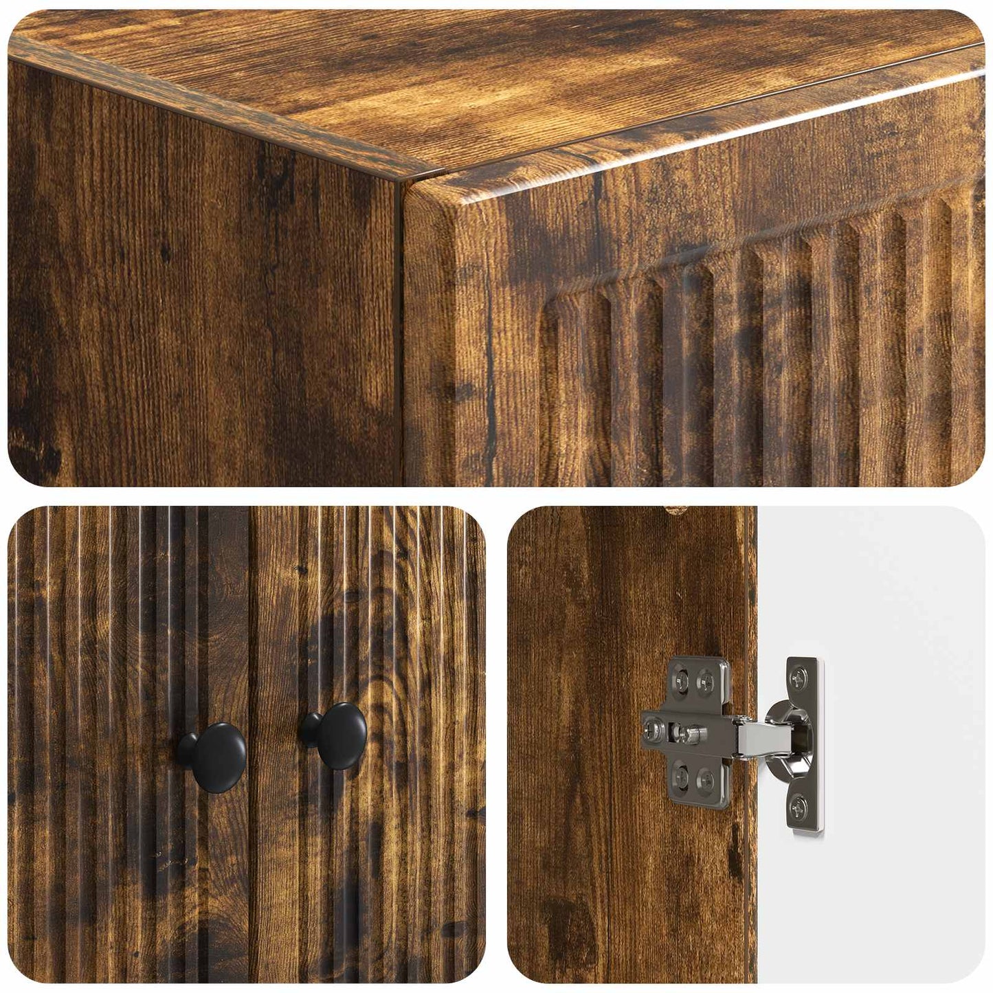 Skapsett 2 pcs Røkt Eik 66 x 34,5 x 90 cm Konstruert tre