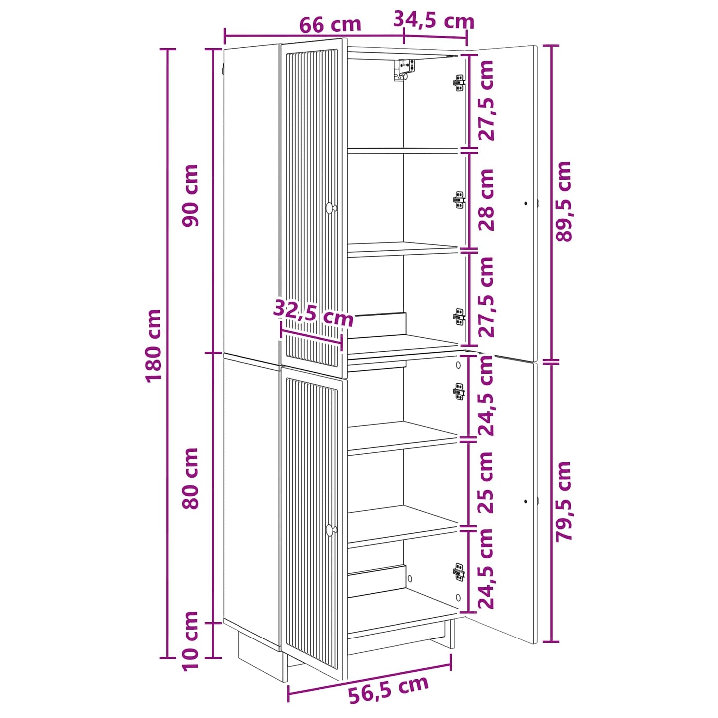 Skapsett 2 pcs Røkt Eik 66 x 34,5 x 90 cm Konstruert tre