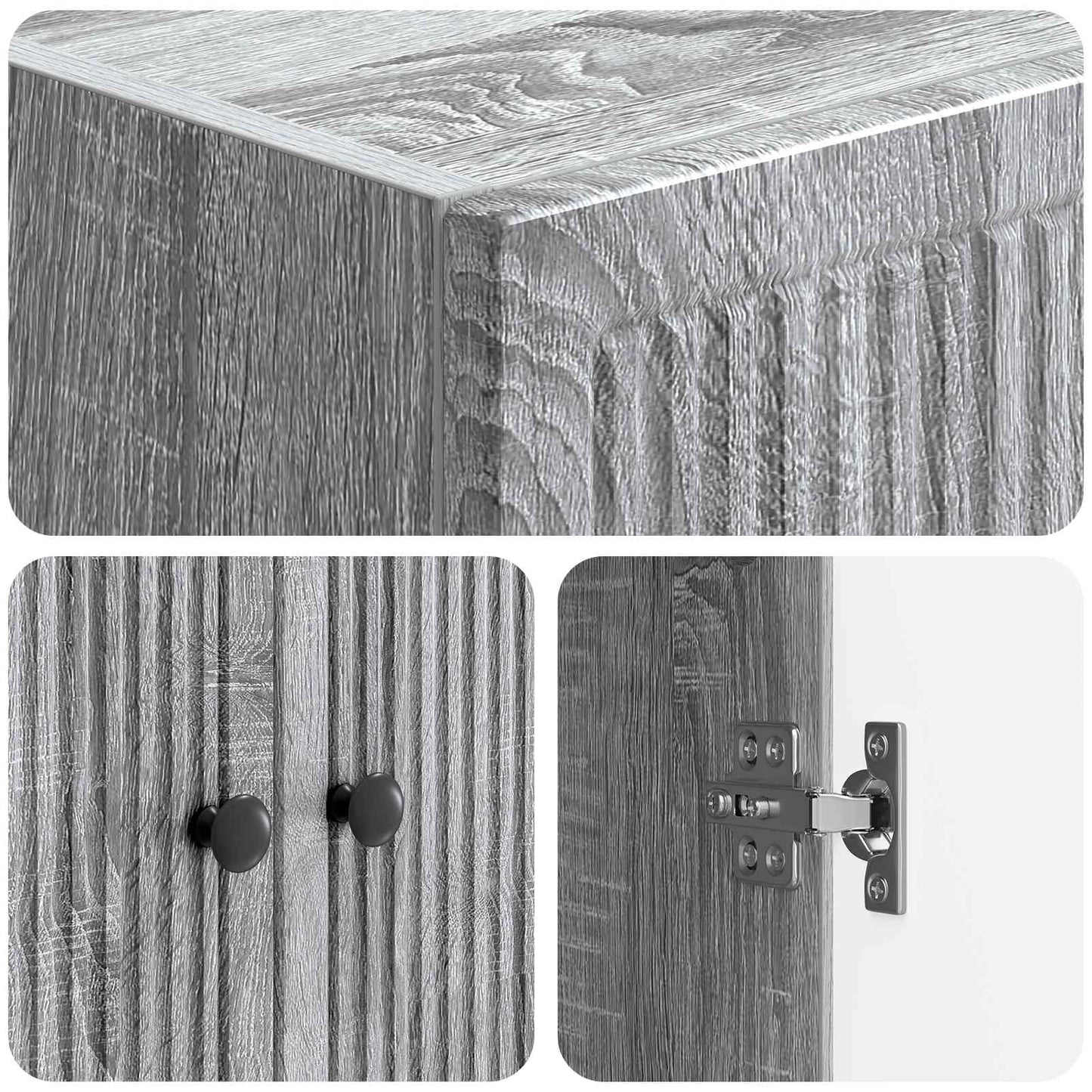 Skapsett 2 pcs Grå Sonoma 66 x 34,5 x 90 cm Konstruert tre