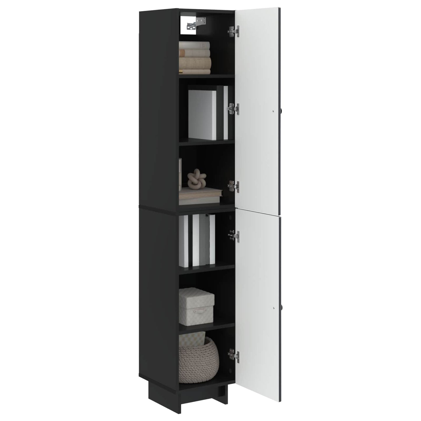 Skapsett 2 pcs Svart 34,5 x 33 x 90 cm Konstruert tre