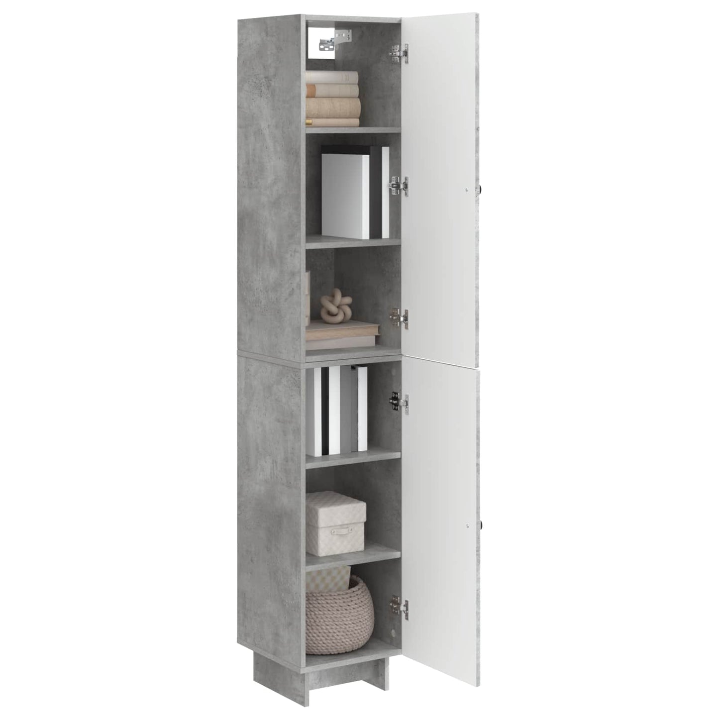 Skapsett 2 pcs Betonggrå 34,5 x 33 x 90 cm Konstruert tre