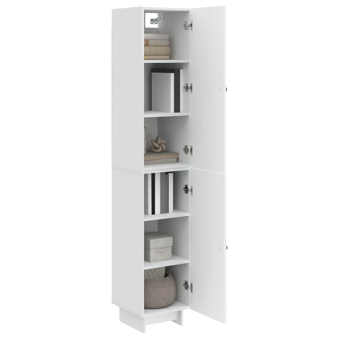 Skapsett 2 pcs Høgglans hvit 34,5 x 33 x 90 cm Konstruert tre