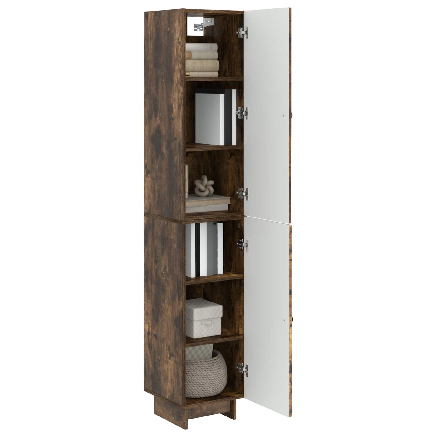 Skapsett 2 pcs Røkt Eik 34,5 x 33 x 90 cm Konstruert tre