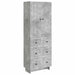 Skapsett 2 pcs Betonggrå 66 x 34,5 x 90 cm Konstruert tre