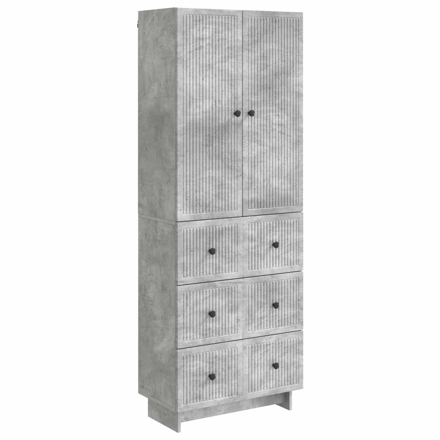 Skapsett 2 pcs Betonggrå 66 x 34,5 x 90 cm Konstruert tre