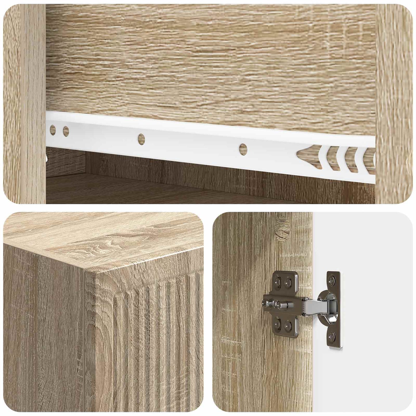 Skapsett 2 pcs 33 x 34,5 x 90 cm Konstruert tre