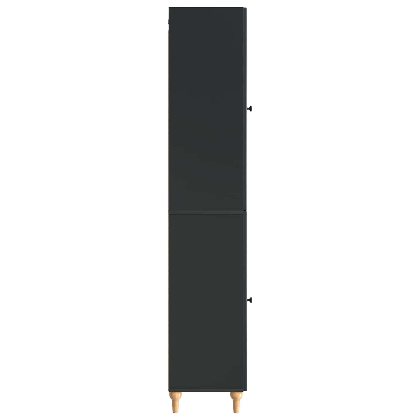 Skapsett 2 pcs Svart Konstruert tre