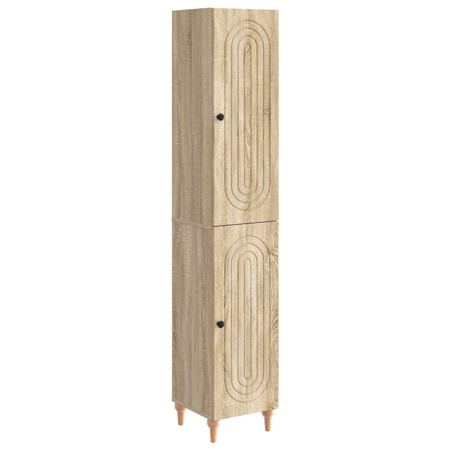 Skapsett 2 pcs Sonoma eik Konstruert tre