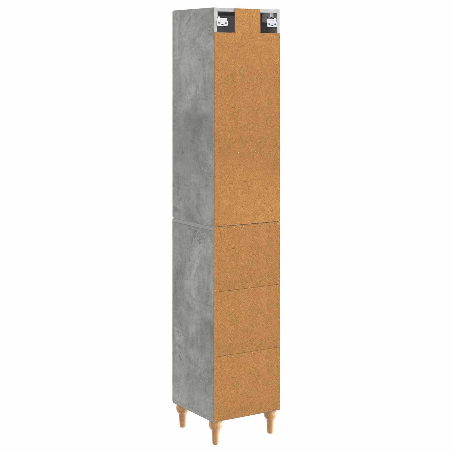 Skapsett 2 pcs Betonggrå Konstruert tre