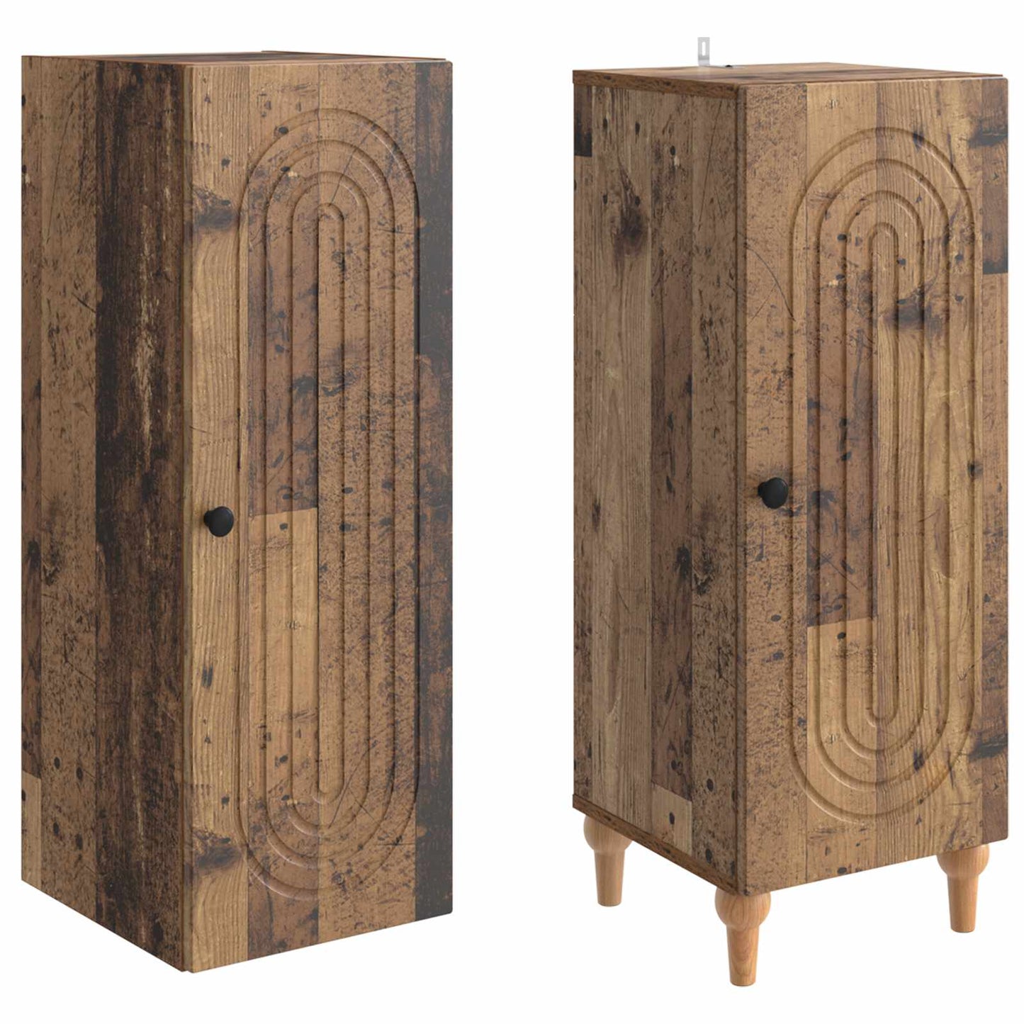 Skapsett 2 pcs Gammelt tre Konstruert tre