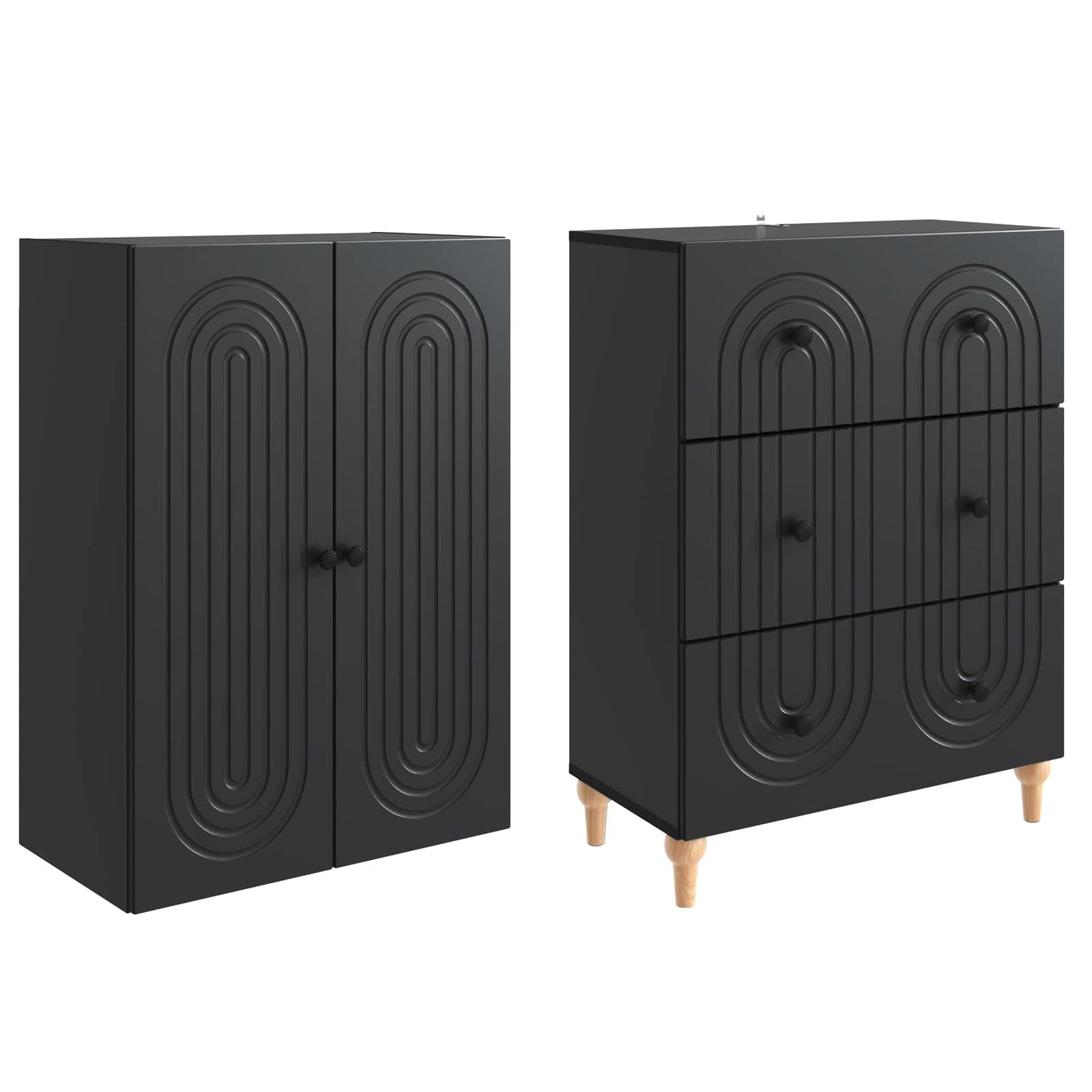 Skapsett 2 pcs 66 x 34,5 x 90 cm Konstruert tre