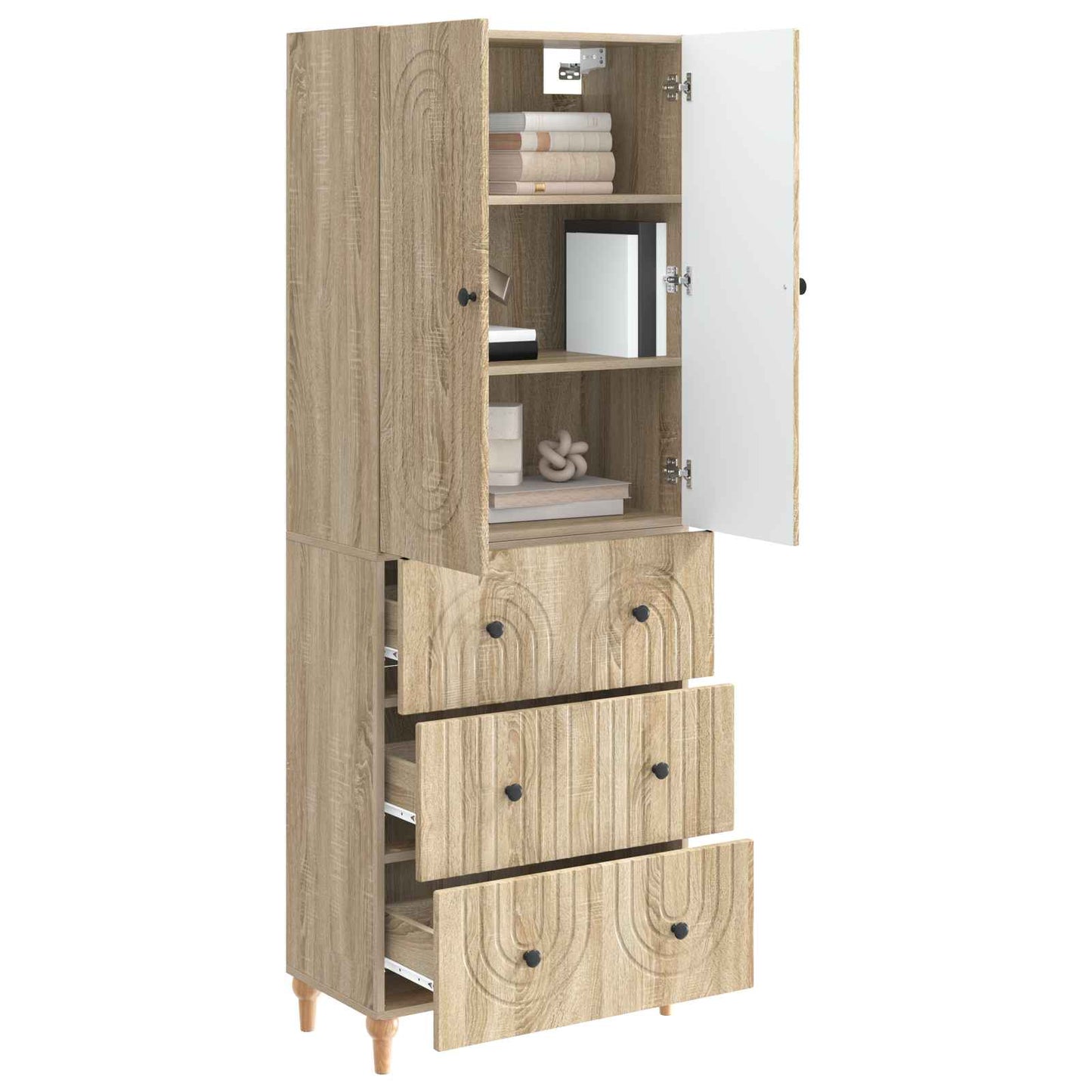 Skapsett 2 pcs 66 x 34,5 x 90 cm Konstruert tre