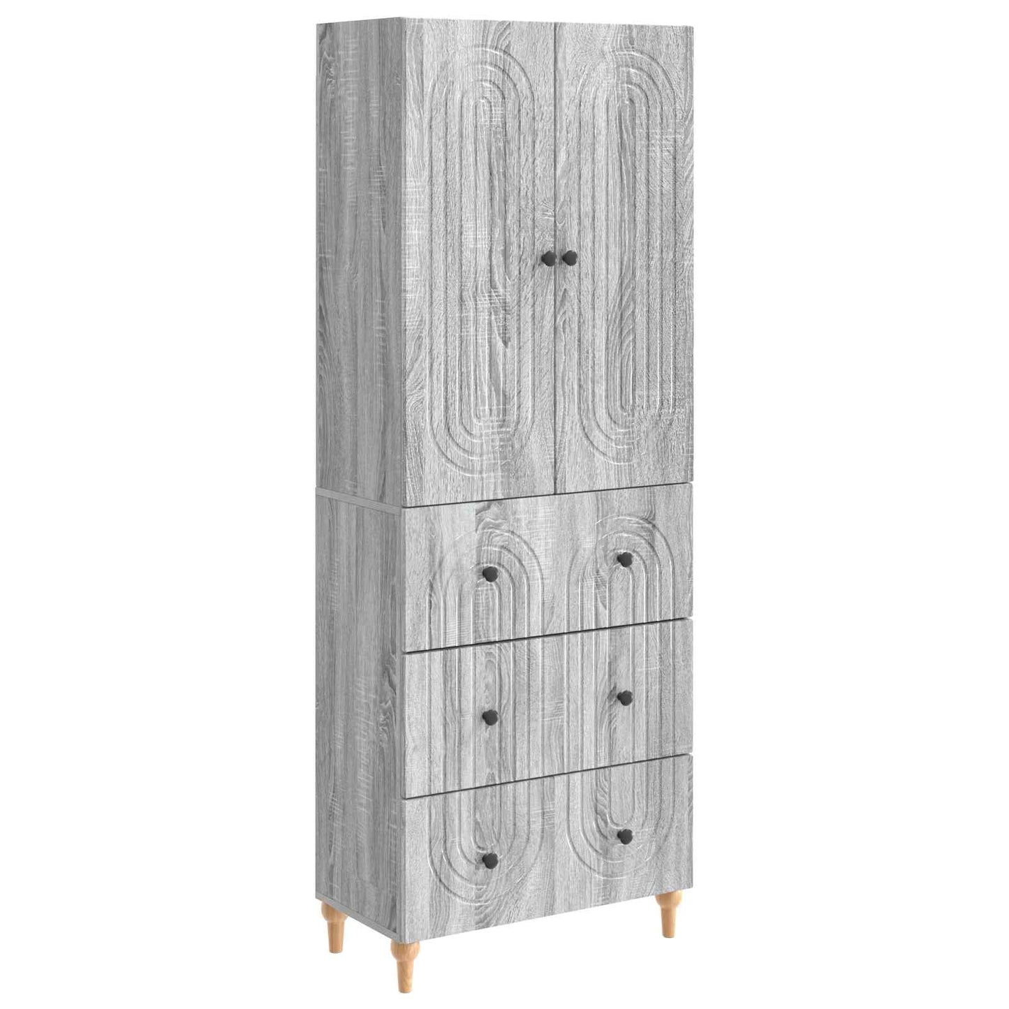 Skapsett 2 pcs Grå Sonoma 66 x 34,5 x 90 cm Konstruert tre