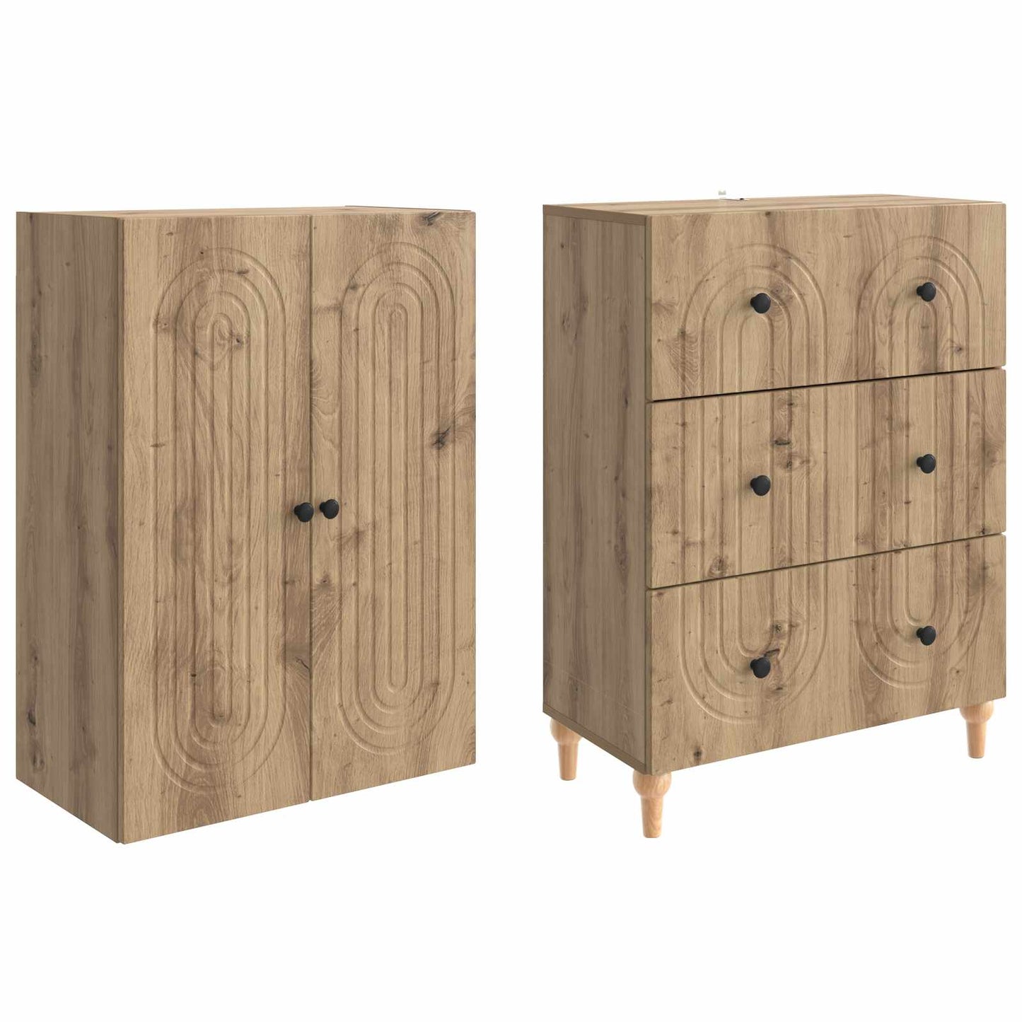 Skapsett 2 pcs 66 x 34,5 x 90 cm Konstruert tre