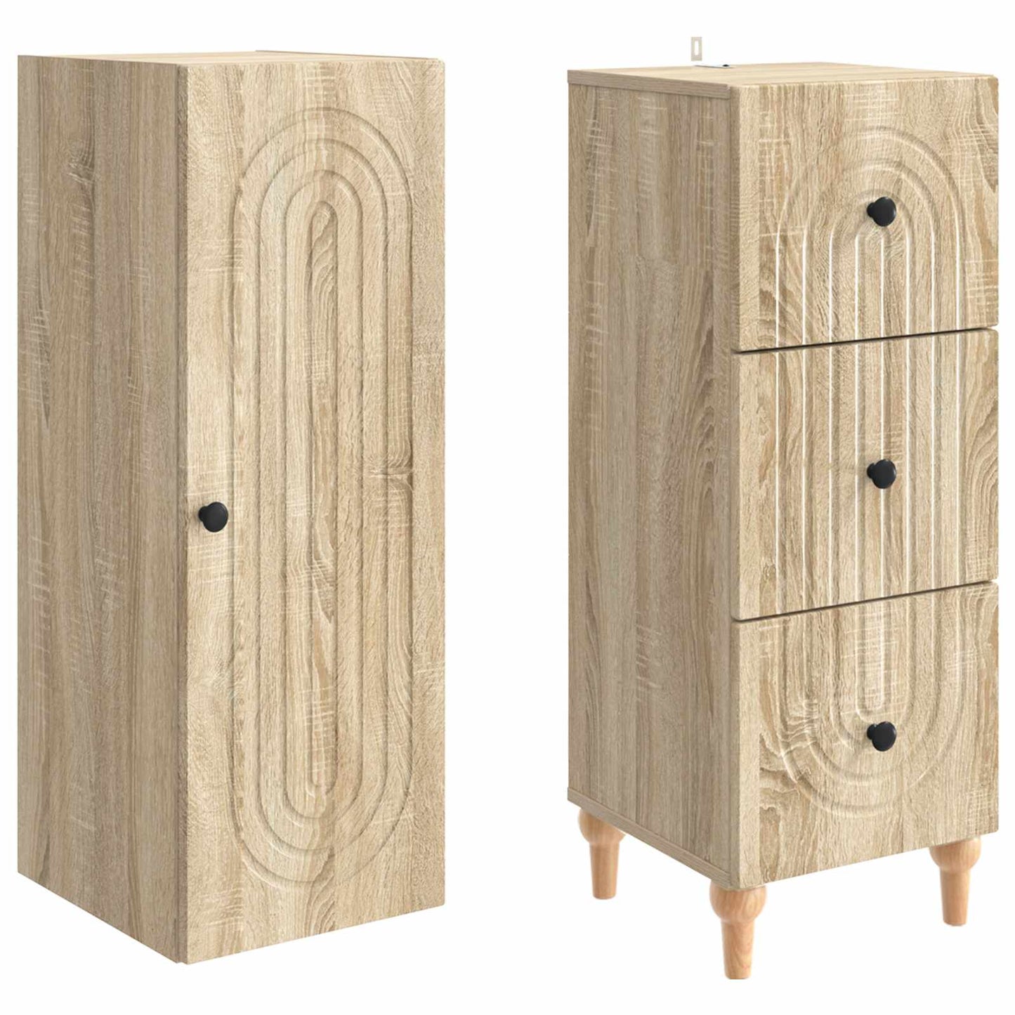 Skapsett 2 pcs 33 x 34,5 x 90 cm Konstruert tre