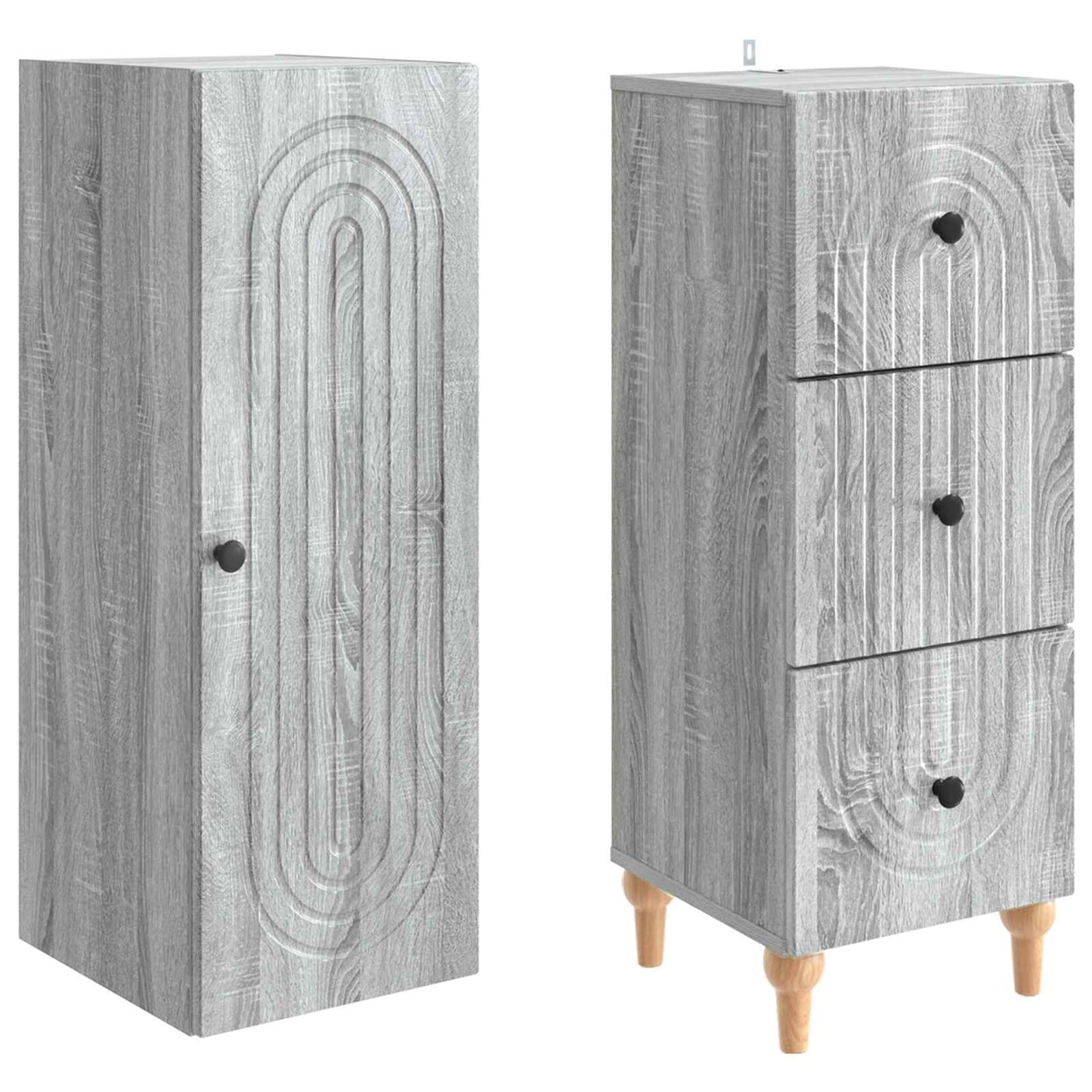 Skapsett 2 pcs 33 x 34,5 x 90 cm Konstruert tre
