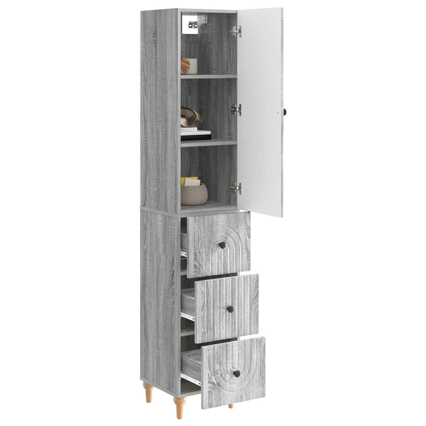 Skapsett 2 pcs 33 x 34,5 x 90 cm Konstruert tre