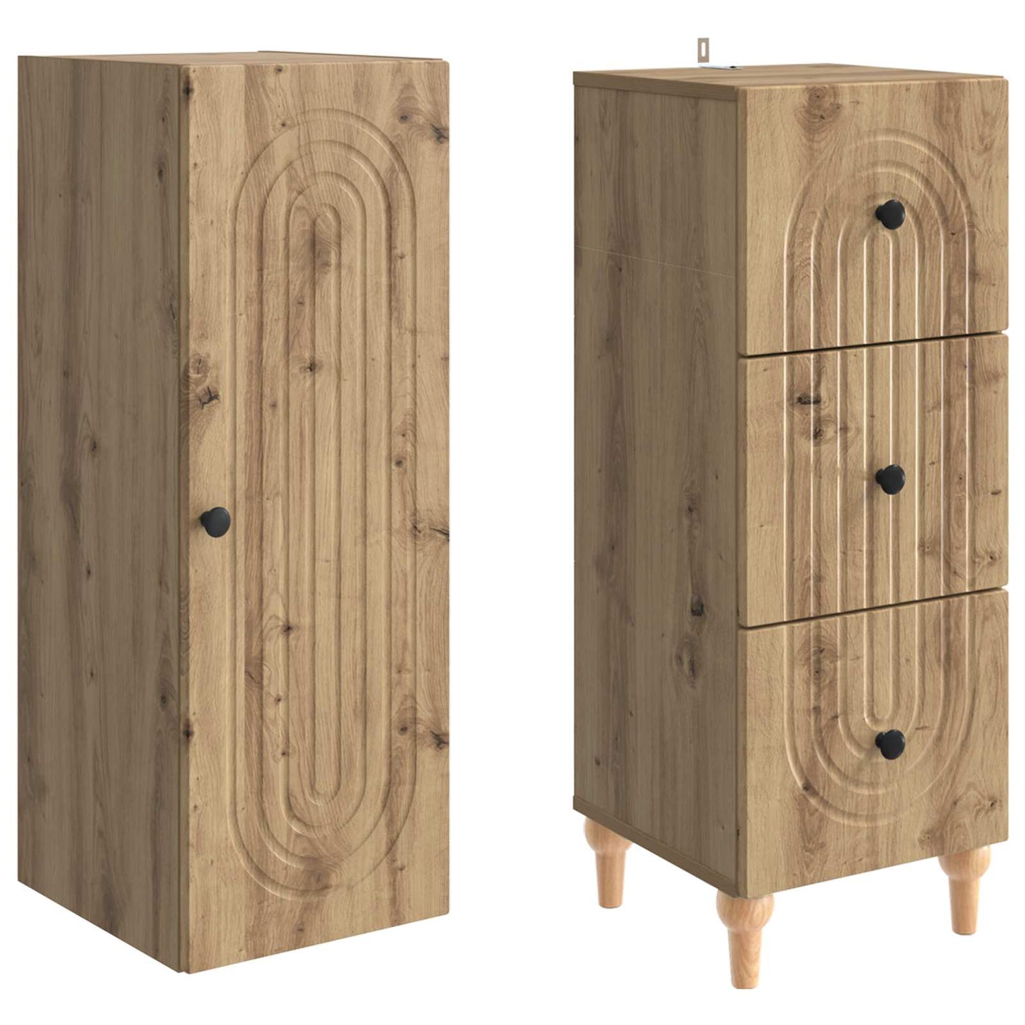 Skapsett 2 pcs 33 x 34,5 x 90 cm Konstruert tre