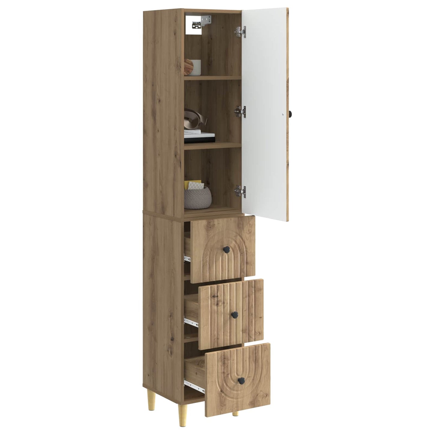 Skapsett 2 pcs 33 x 34,5 x 90 cm Konstruert tre