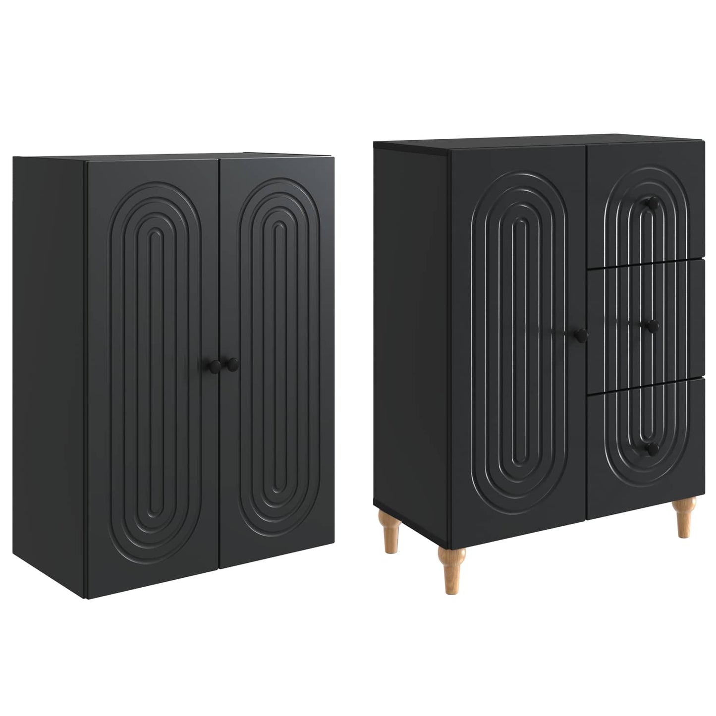 Skapsett 2 pcs 66 x 34,5 x 90 cm Konstruert tre