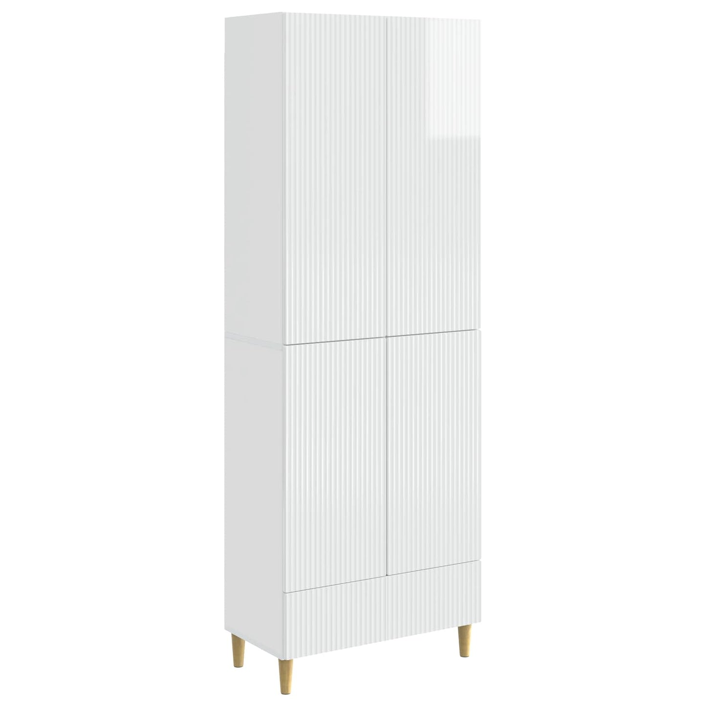 Skapsett 2 pcs Høgglans hvit 66 x 34,5 x 95 cm Konstruert tre
