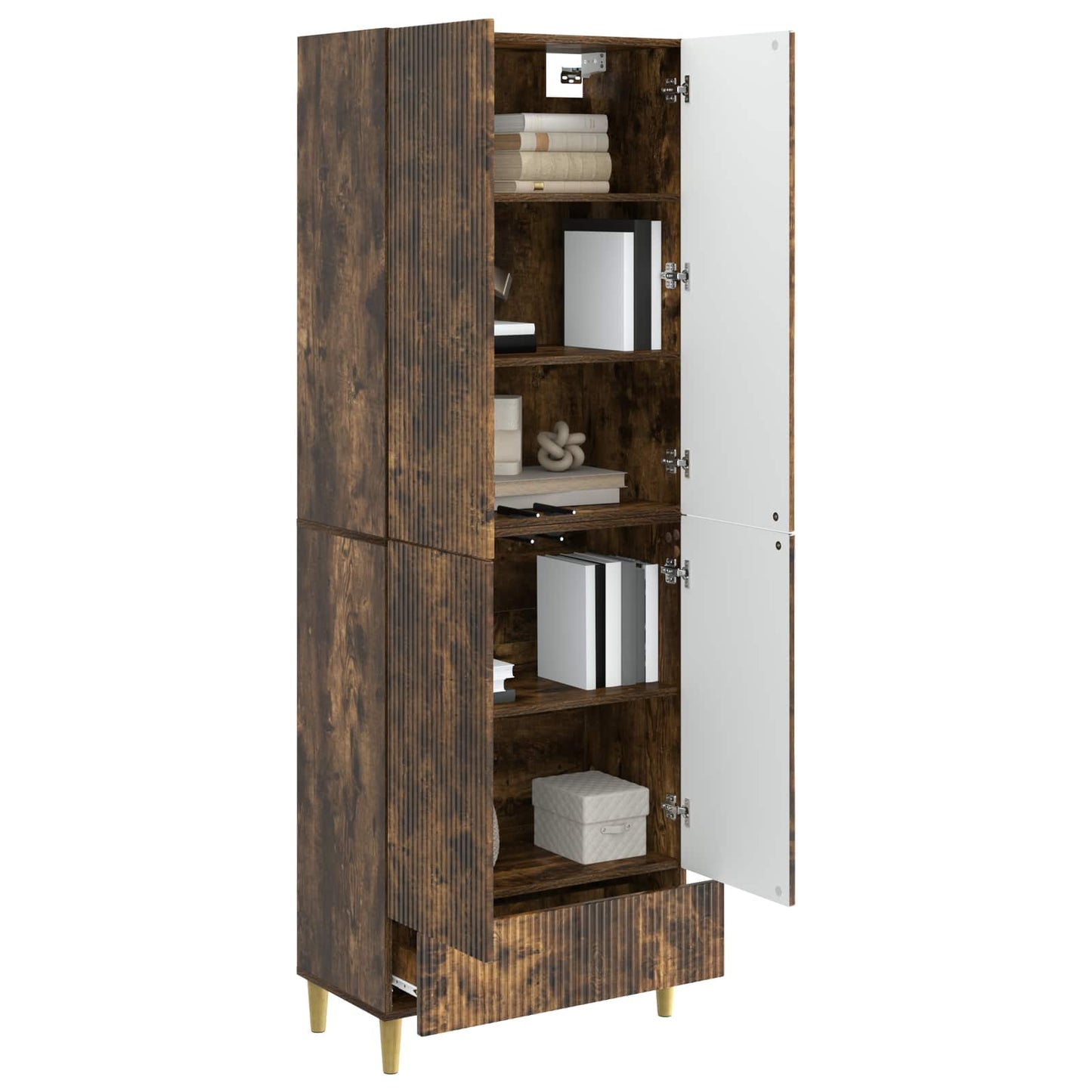Skapsett 2 pcs Røkt Eik 66 x 34,5 x 95 cm Konstruert tre
