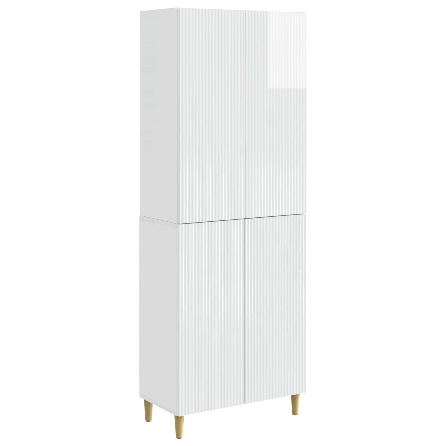 Skapsett 2 pcs Høgglans hvit 66 x 34,5 x 90 cm Konstruert tre