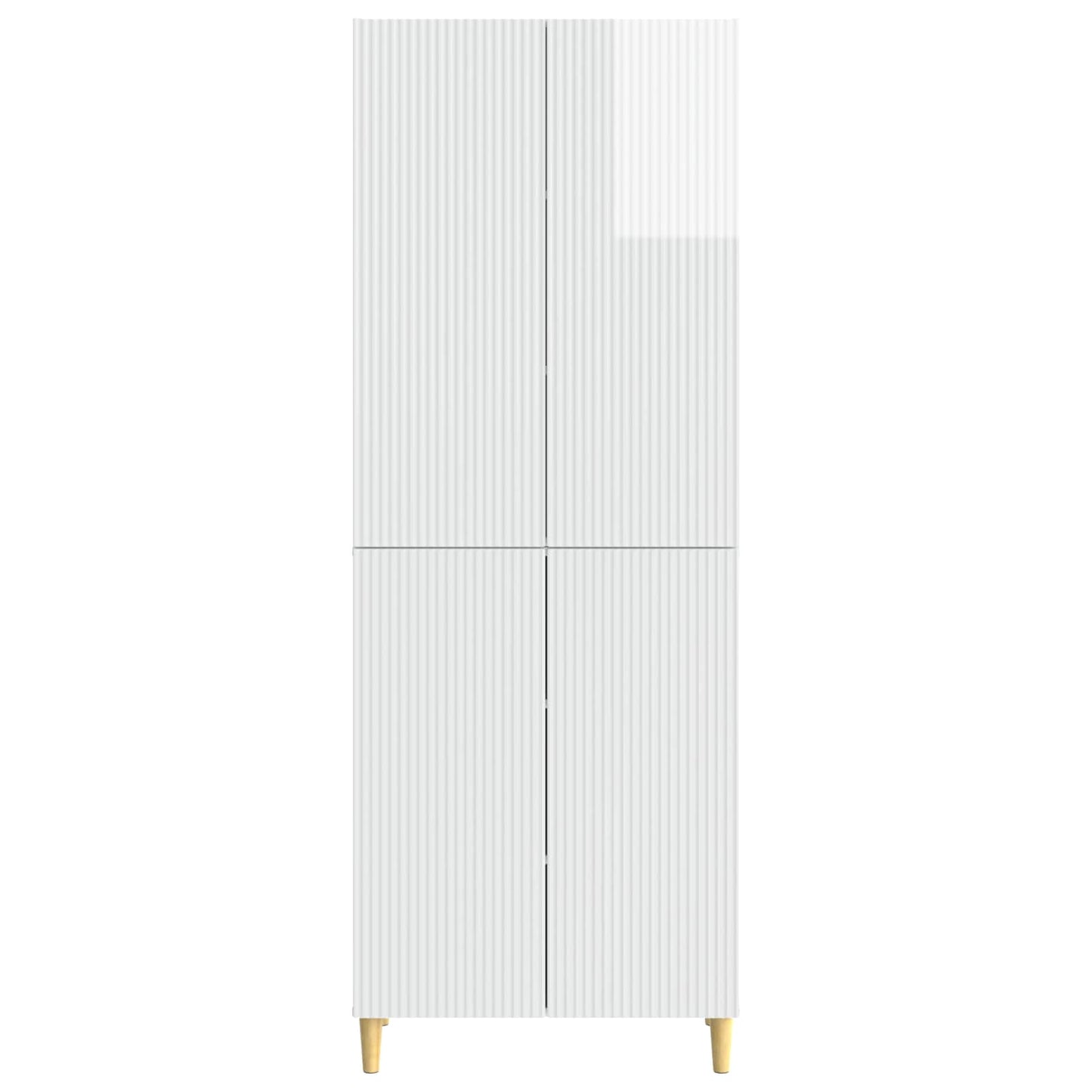 Skapsett 2 pcs Høgglans hvit 66 x 34,5 x 90 cm Konstruert tre