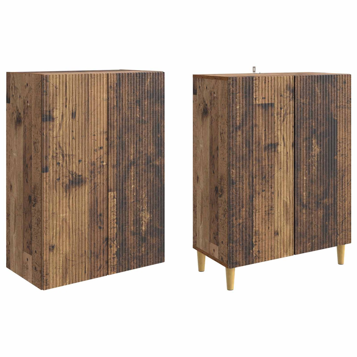 Skapsett 2 pcs Gammelt tre 66 x 34,5 x 90 cm Konstruert tre