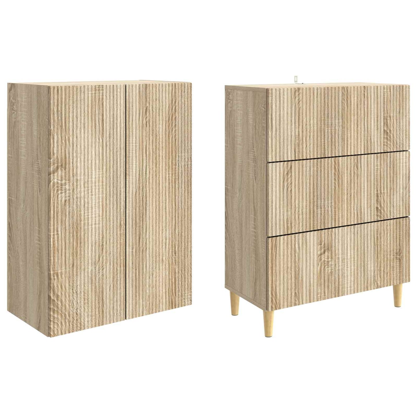 Skapsett 2 pcs Sonoma eik 66 x 34,5 x 90 cm Konstruert tre