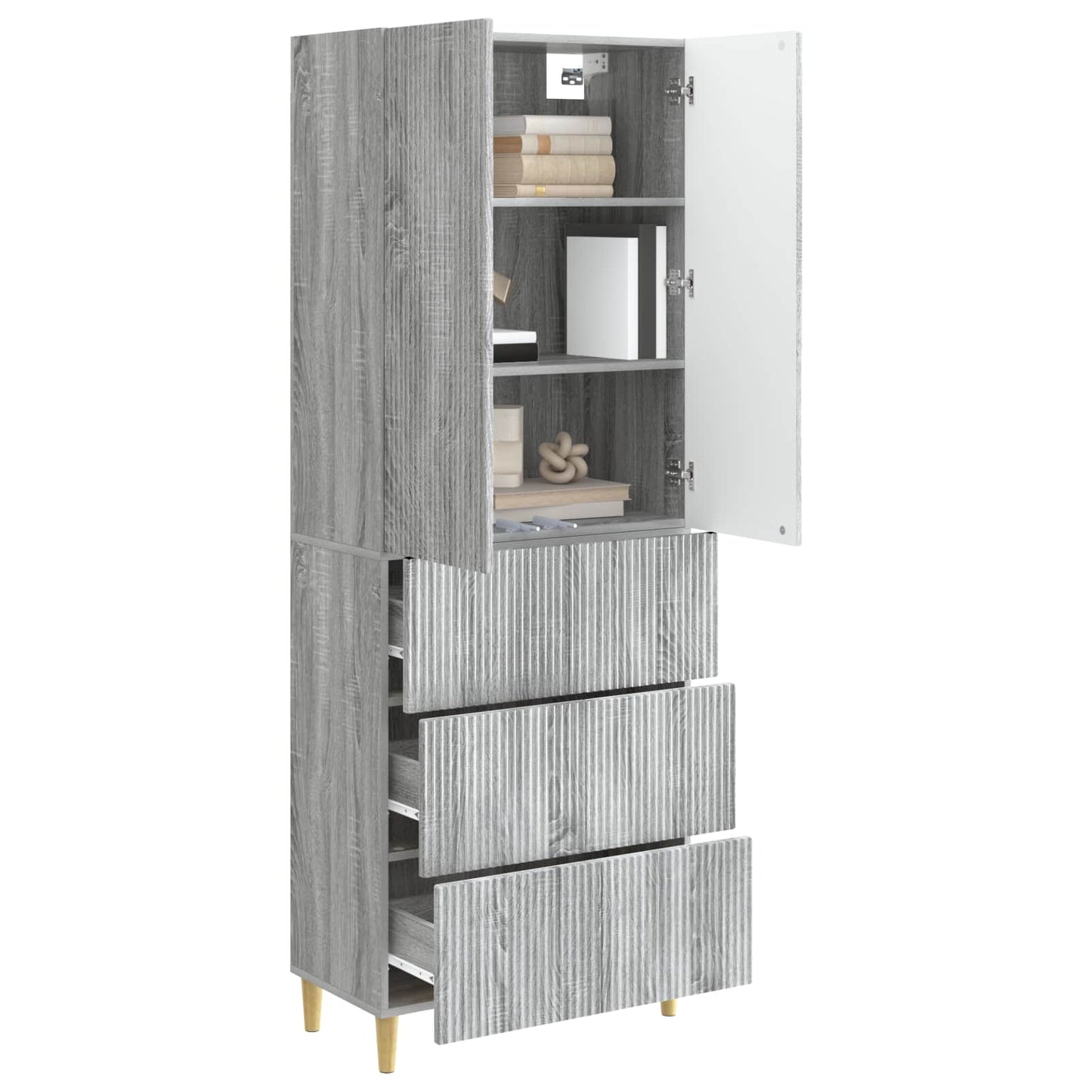 Skapsett 2 pcs 66 x 34,5 x 90 cm Konstruert tre