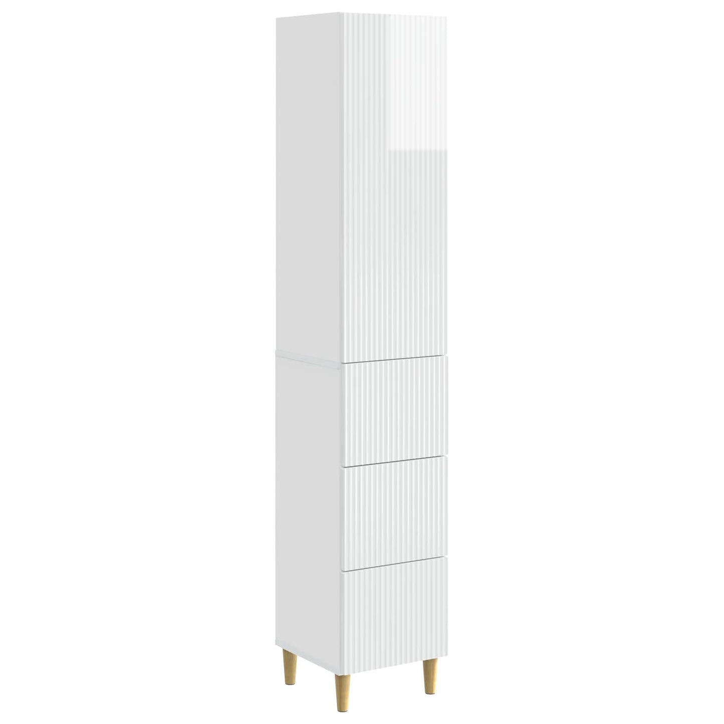 Skapsett 2 pcs Høgglans hvit 33 x 34,5 x 90 cm Konstruert tre