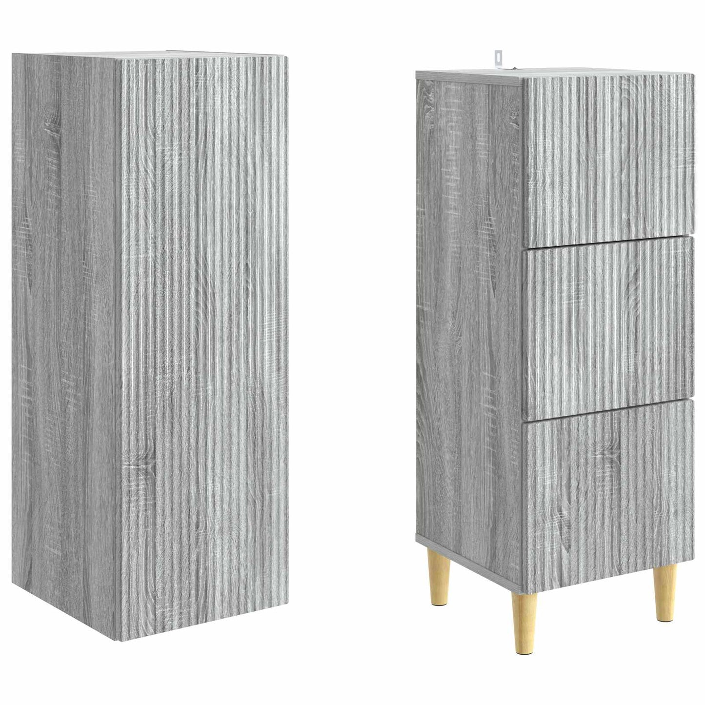 Skapsett 2 pcs Grå Sonoma 33 x 34,5 x 90 cm Konstruert tre