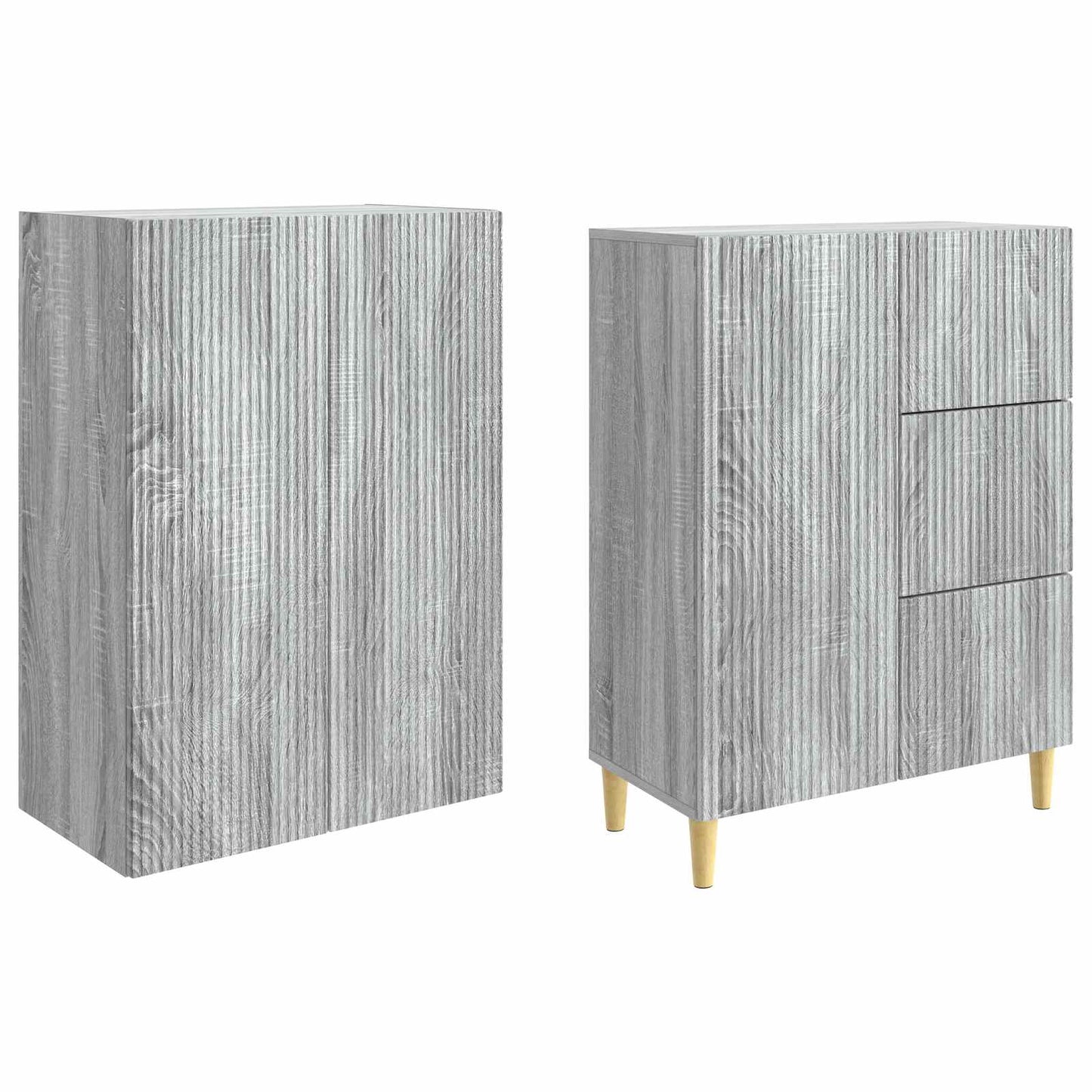 Skapsett 2 pcs Grå Sonoma 66 x 34,5 x 90 cm Konstruert tre