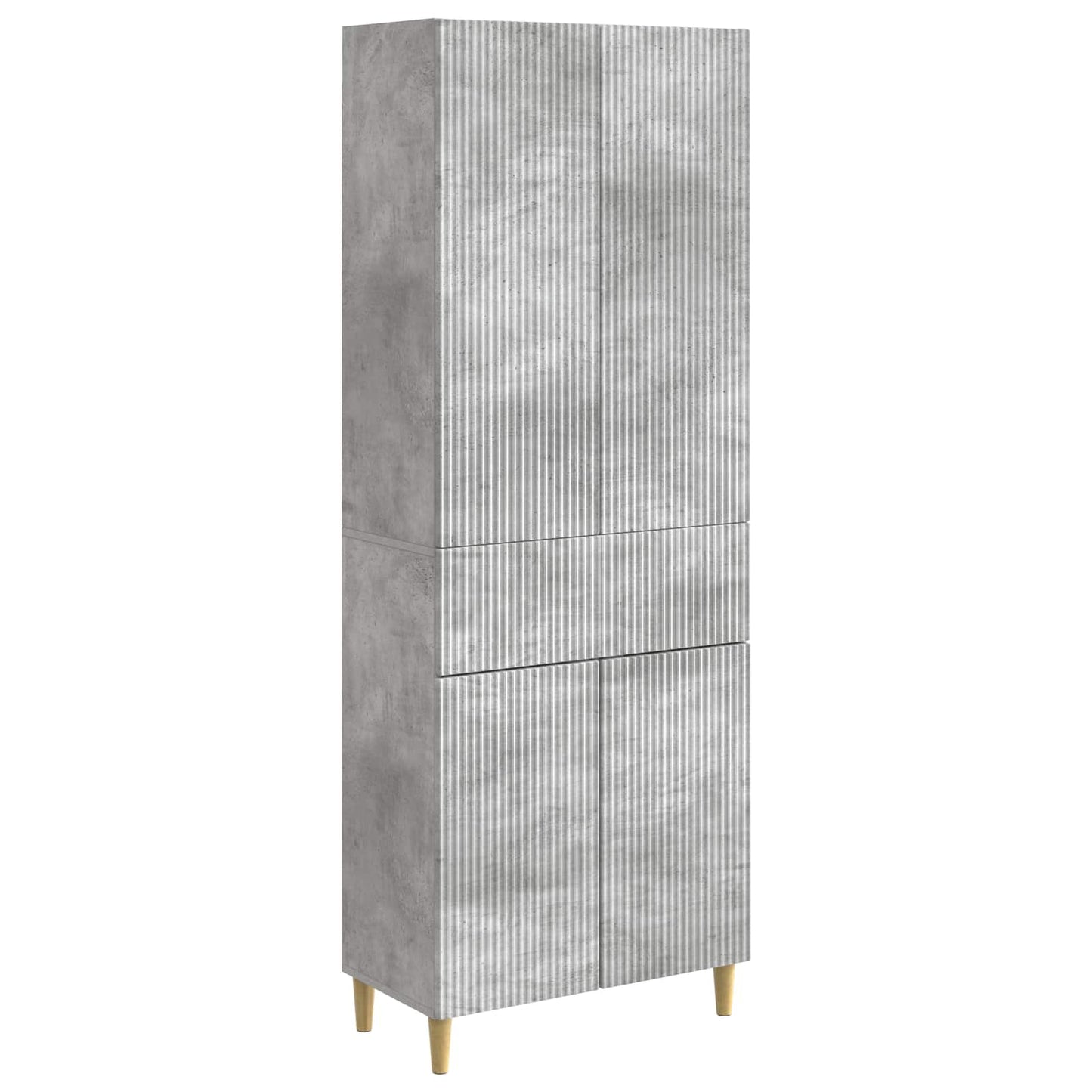 Skapsett 2 pcs Betonggrå 66 x 34,5 x 90 cm Konstruert tre