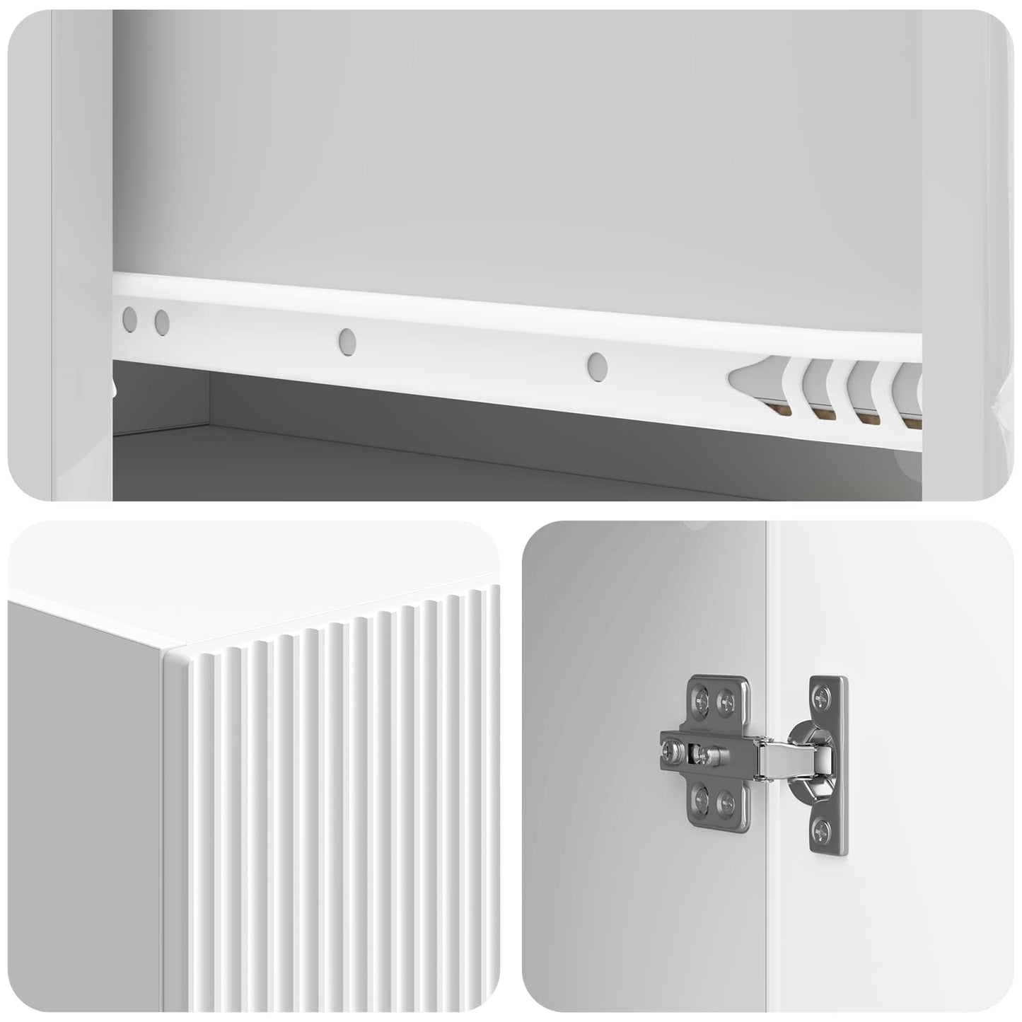 Skapsett 2 pcs Høgglans hvit 66 x 34,5 x 90 cm Konstruert tre