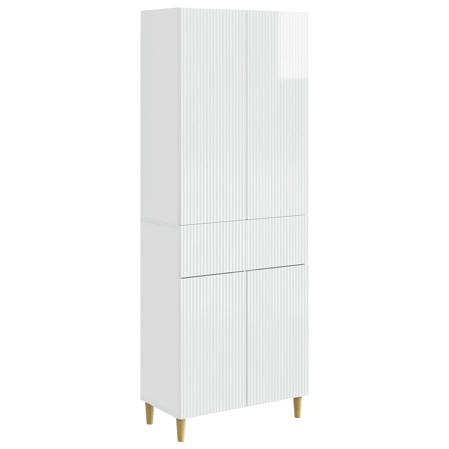 Skapsett 2 pcs Høgglans hvit 66 x 34,5 x 90 cm Konstruert tre