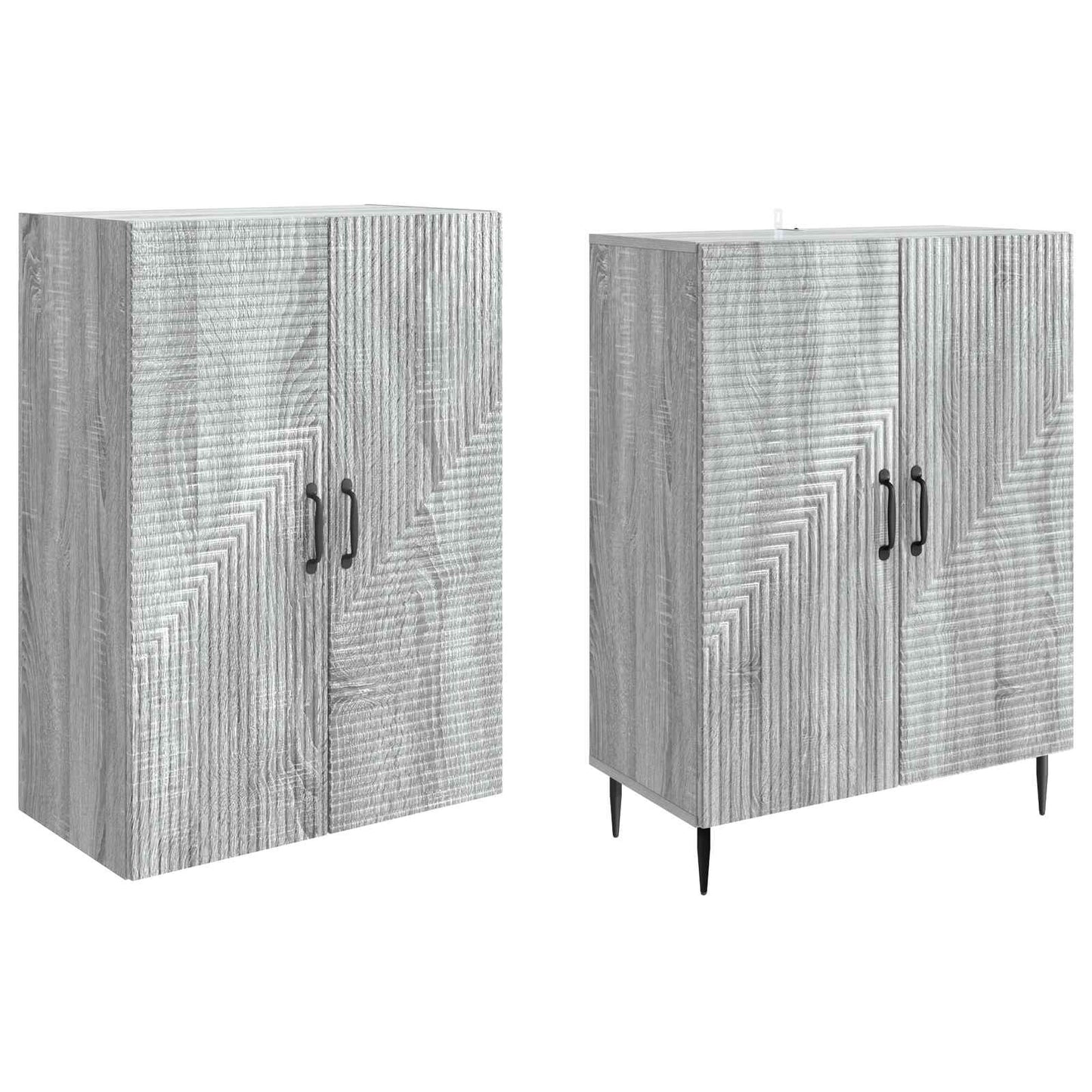 Skapsett 2 pcs Grå Sonoma 66 x 34,5 x 89,5 cm Konstruert tre