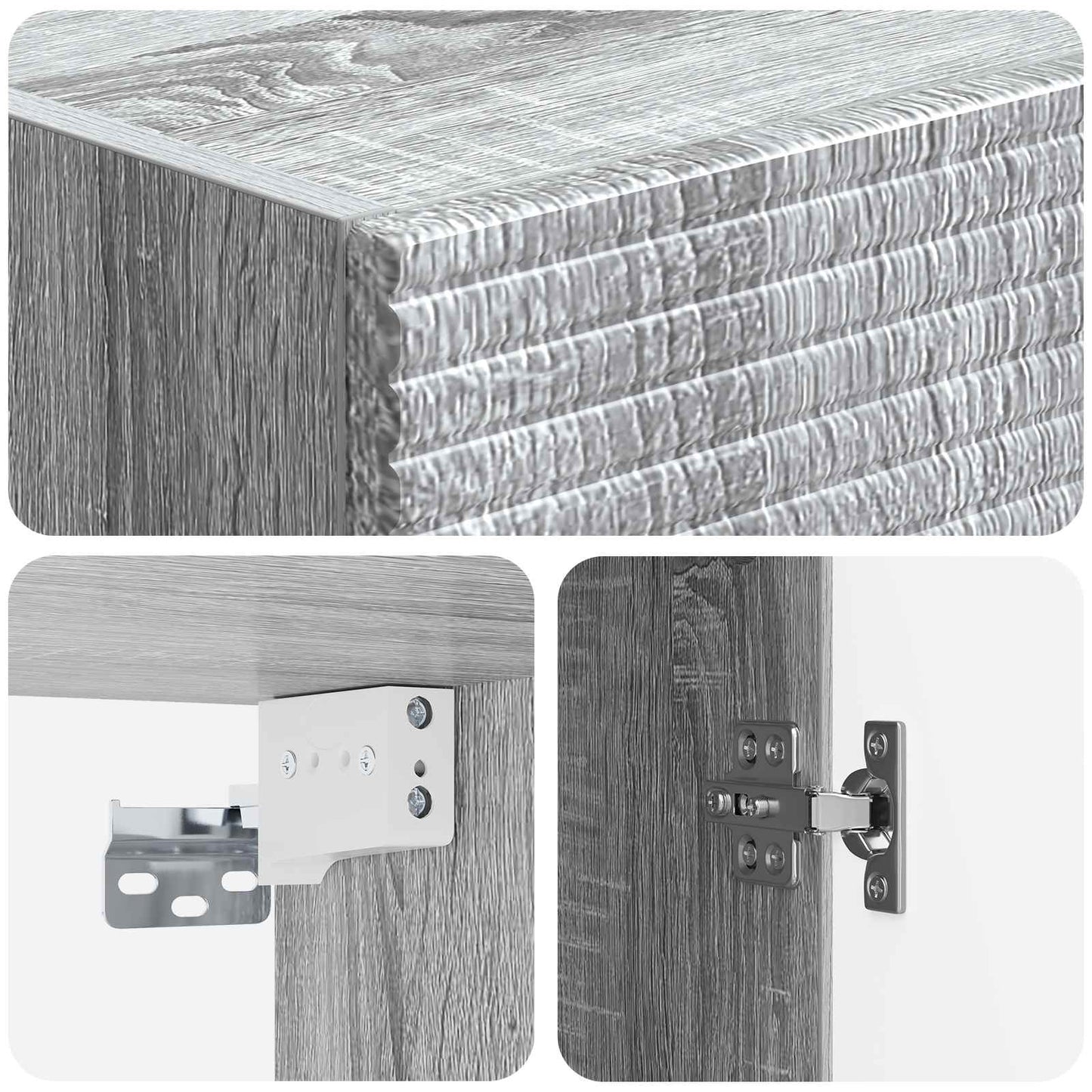 Skapsett 2 pcs Grå Sonoma 33 x 34,5 x 89,5 cm Konstruert tre