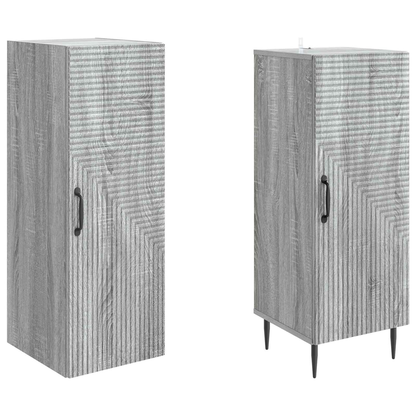 Skapsett 2 pcs Grå Sonoma 33 x 34,5 x 89,5 cm Konstruert tre