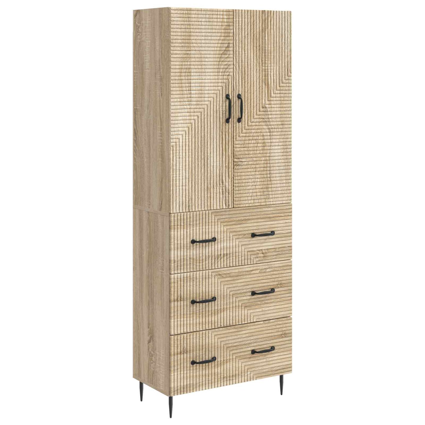Skapsett 2 pcs Sonoma eik 66 x 34,5 x 90 cm Konstruert tre